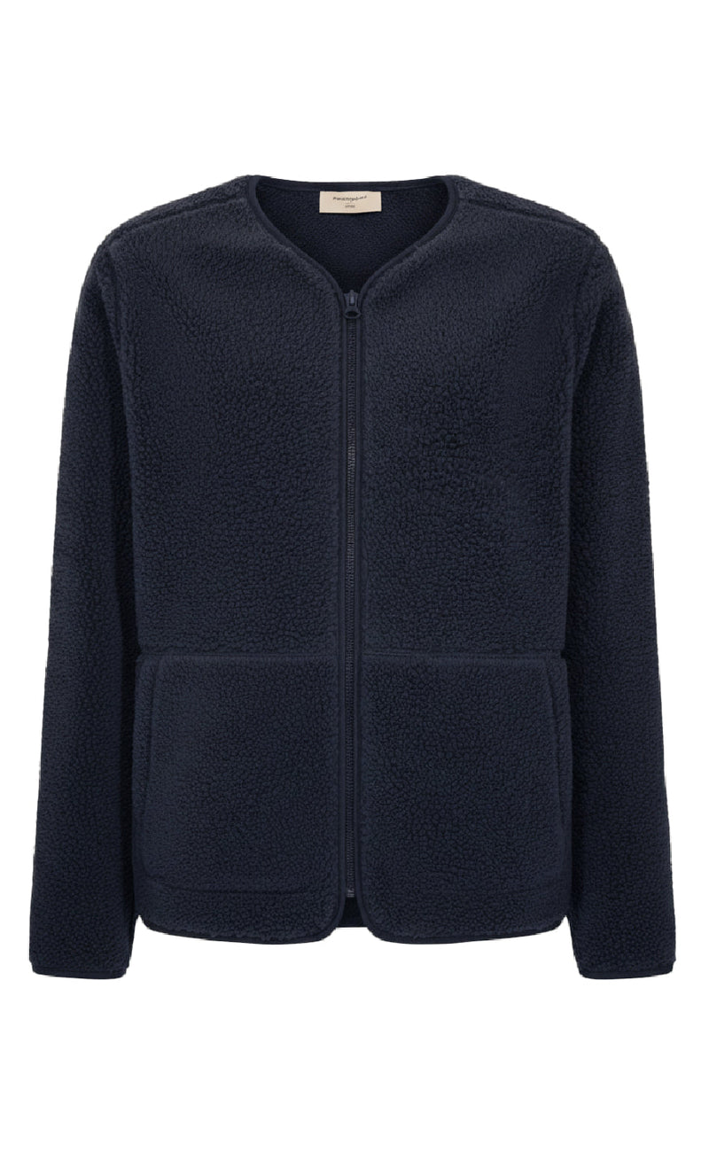 Freequent Jakke - Teddy - Navy Blazer