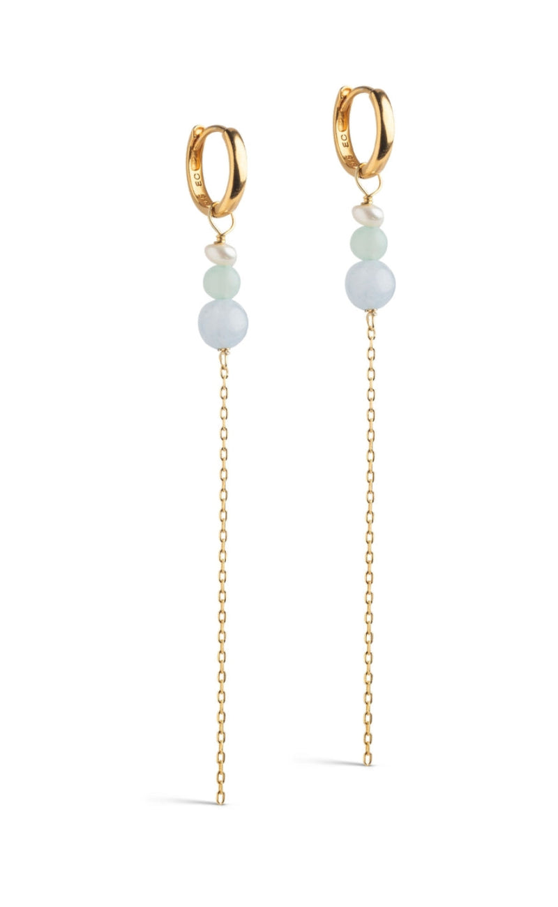 ENAMEL Copenhagen Øreringer - Jana - Pearl/Light Green/Light Blue