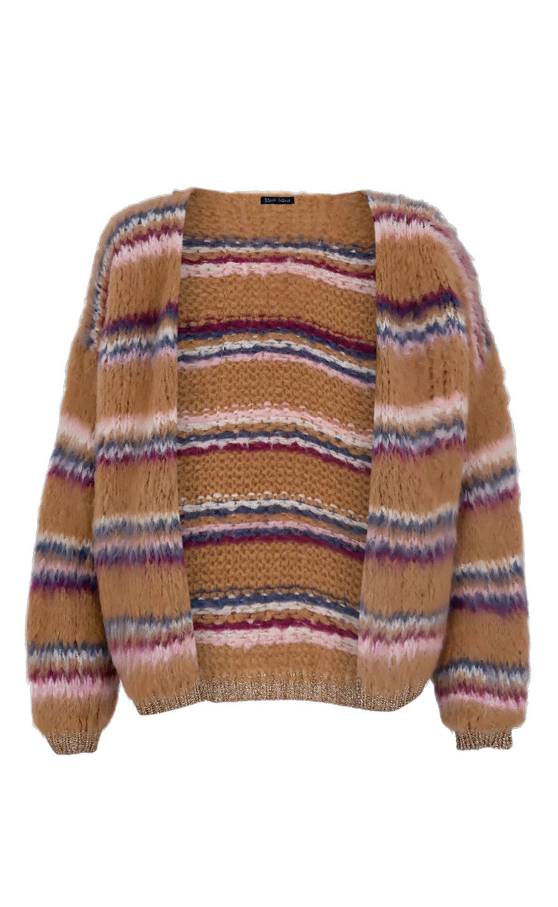 Black Colour Cardigan - Cayenne - Caramel