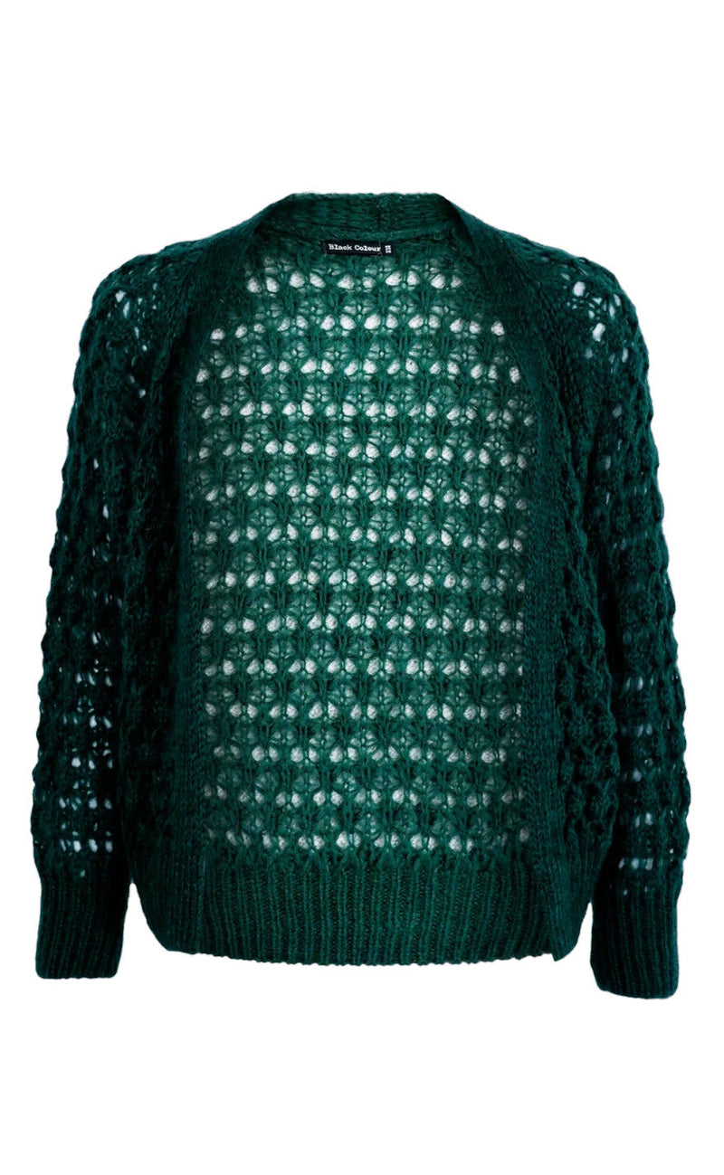 Black Colour Cardigan - Trinity - Deep Green