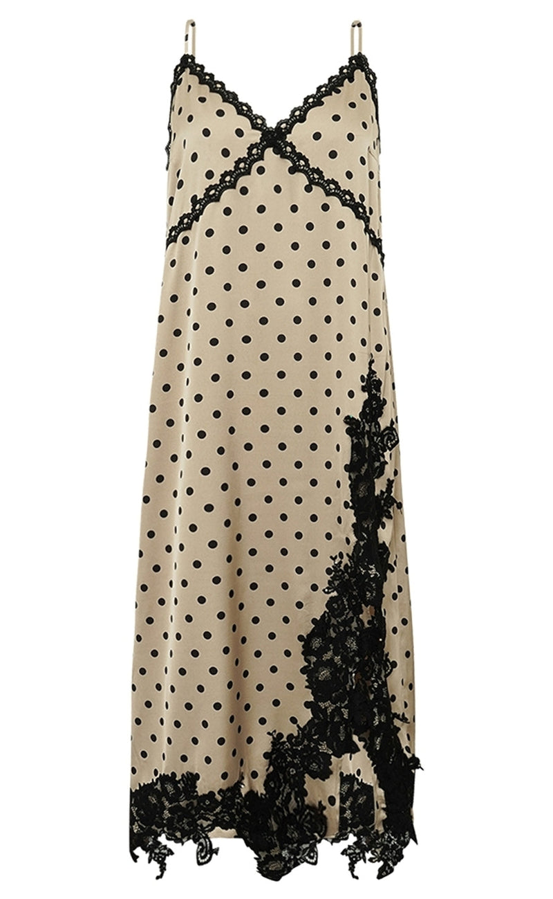 Gossia Kjole - Dahlia Mi - Latte Black Dots