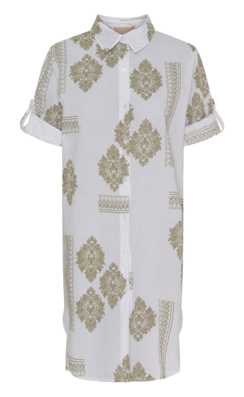 Marta Du Chateau Kjole - 92653 Jutta - White/Camello