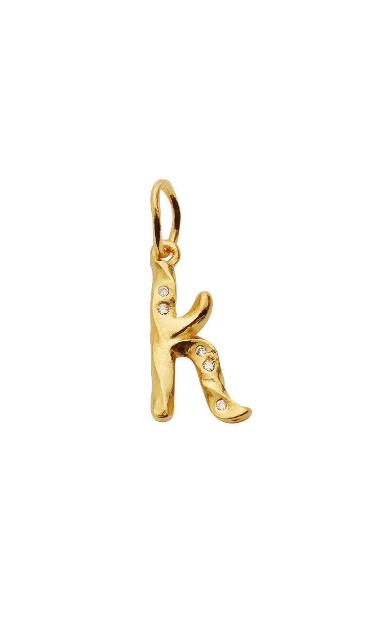 Maanesten Vedhæng - K Alphabet - Gold Colour