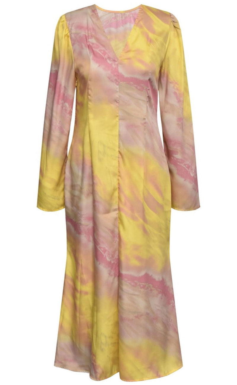 A-View Kjole - Carina - Yellow/Rose