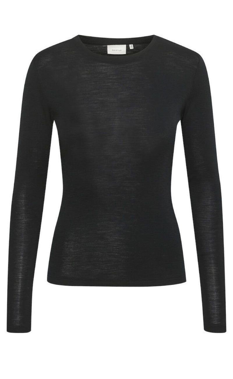 Gestuz Genser - Ninia Roundneck - Black