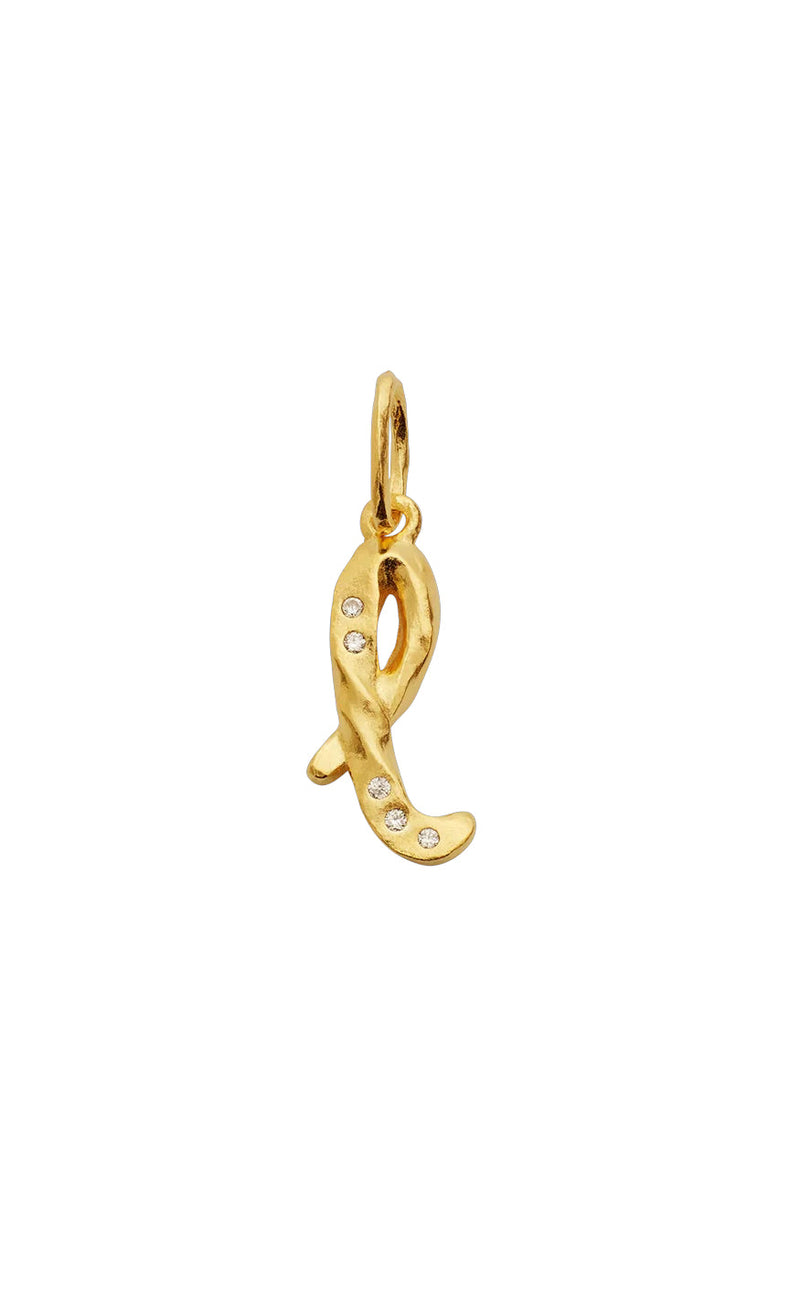 Maanesten Vedhæng - L Alphabet - Gold Colour