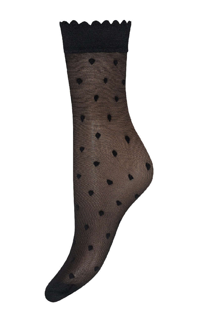 Hype The Detail Strømper - Ankle Heart 30d - Black 1100