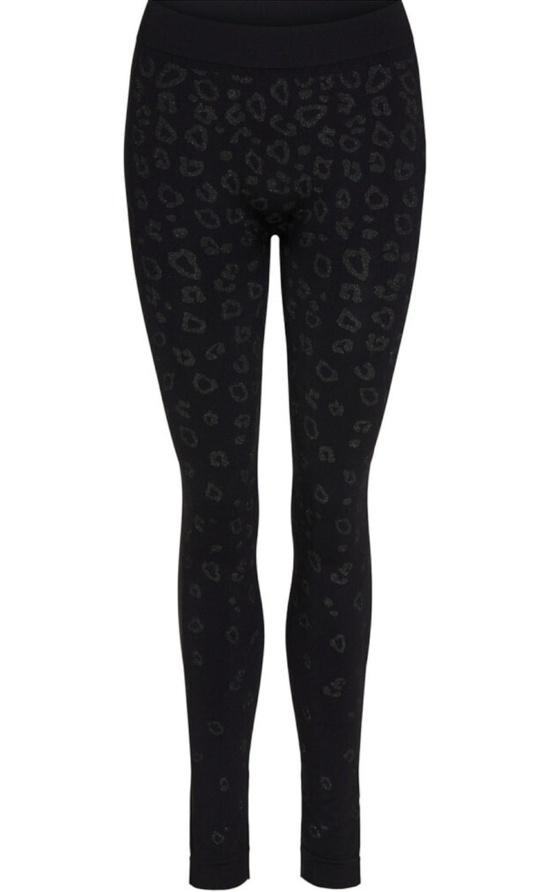 Tim & Simonsen Leggings - Scarlet Glitter - Black