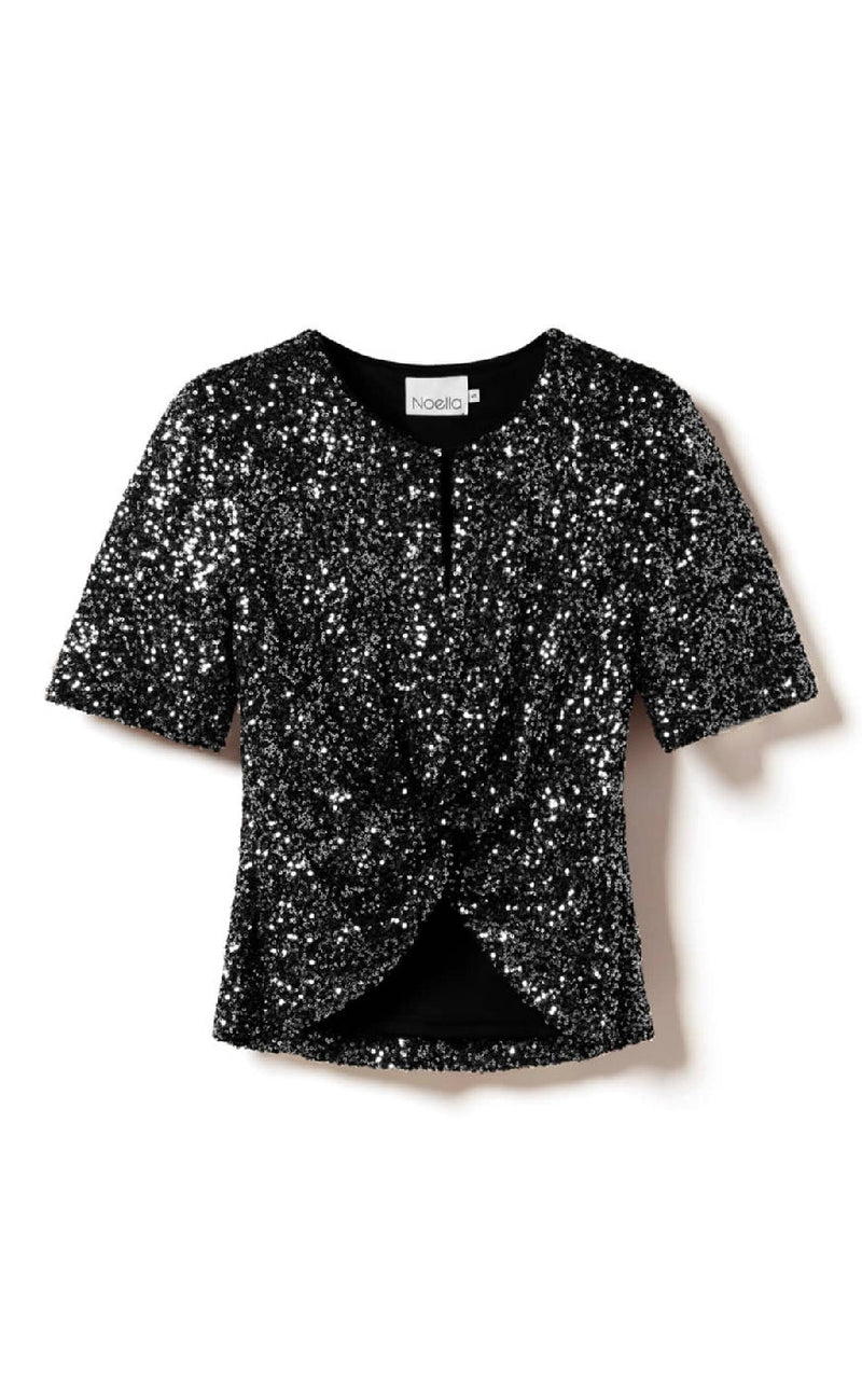 Noella Bluse - Lemon - Black