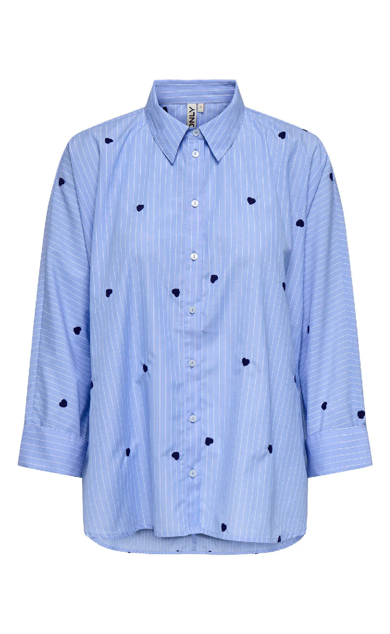 ONLY Skjorte - Lina Grace - Moonlight Blue/Stripe
