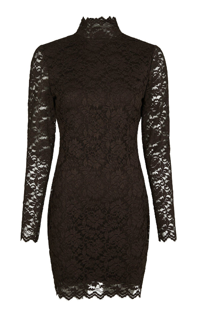 Neo Noir Kjole - Lizette Laceflower - Chocolate Brown