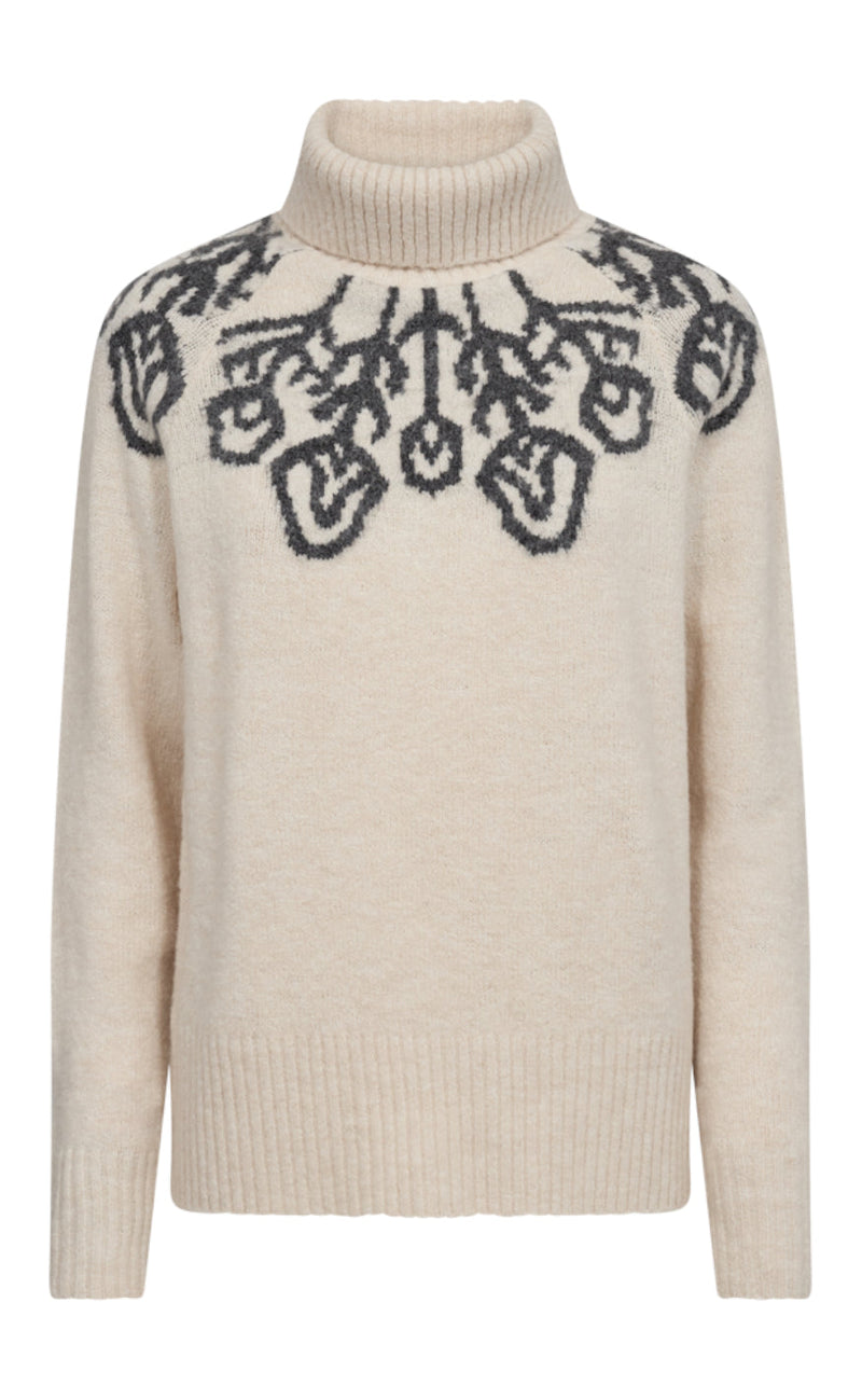 Freequent Pullover - Merla - Moonbeam W. Dark Grey Mel