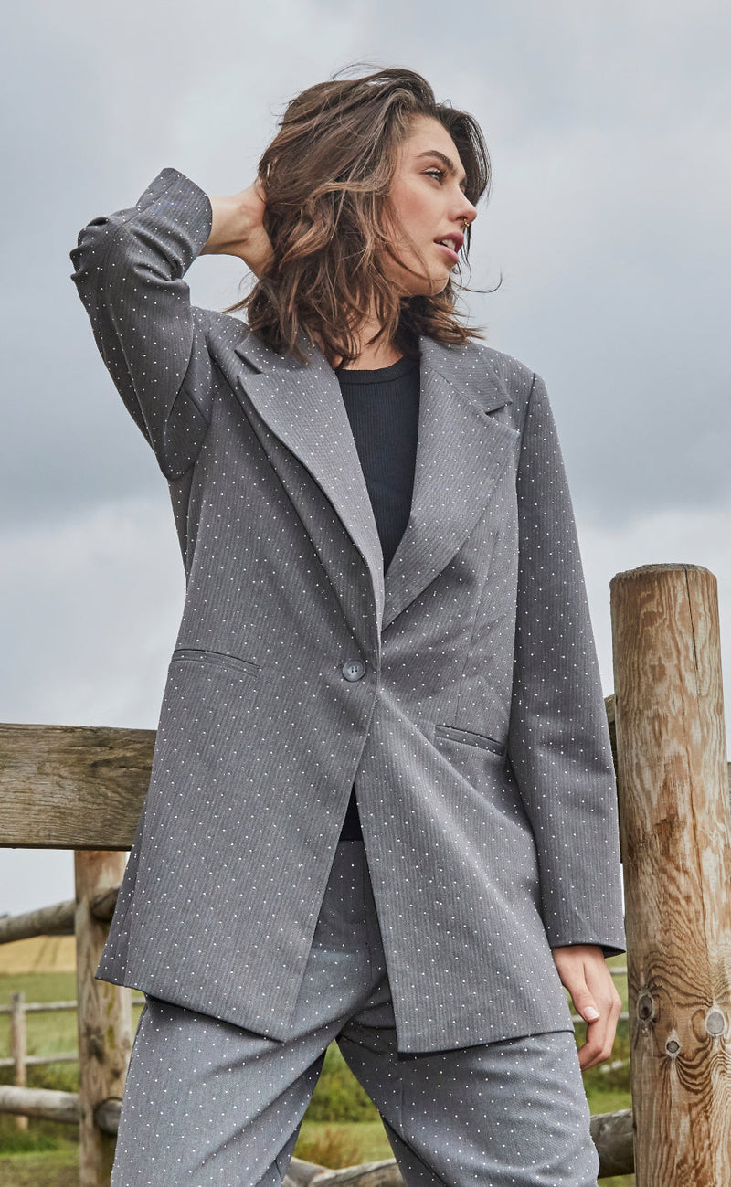 Love & Divine Blazer - Love1021 - Grey/Rhinestone