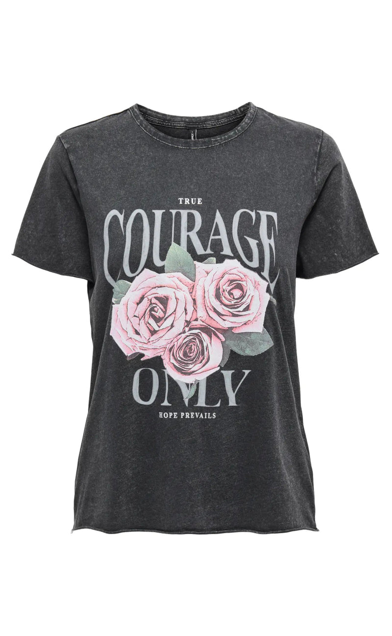 ONLY T-Shirt - Lucy - Black Rose Courage