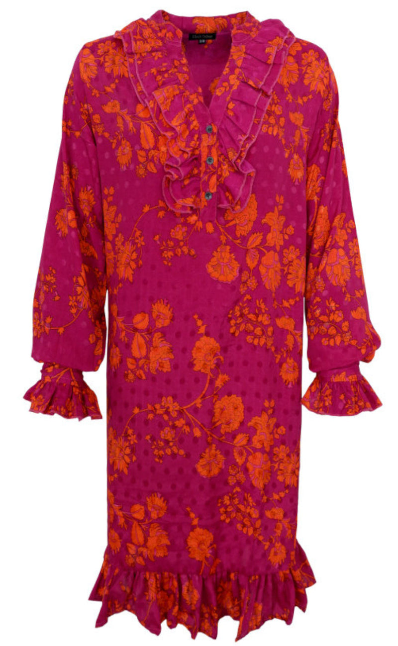 Black Colour Kjole - Luna Ruffle - Lily Bloom
