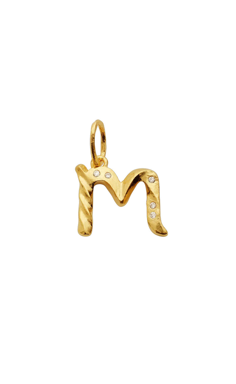 Maanesten Vedhæng - M Alphabet - Gold Colour