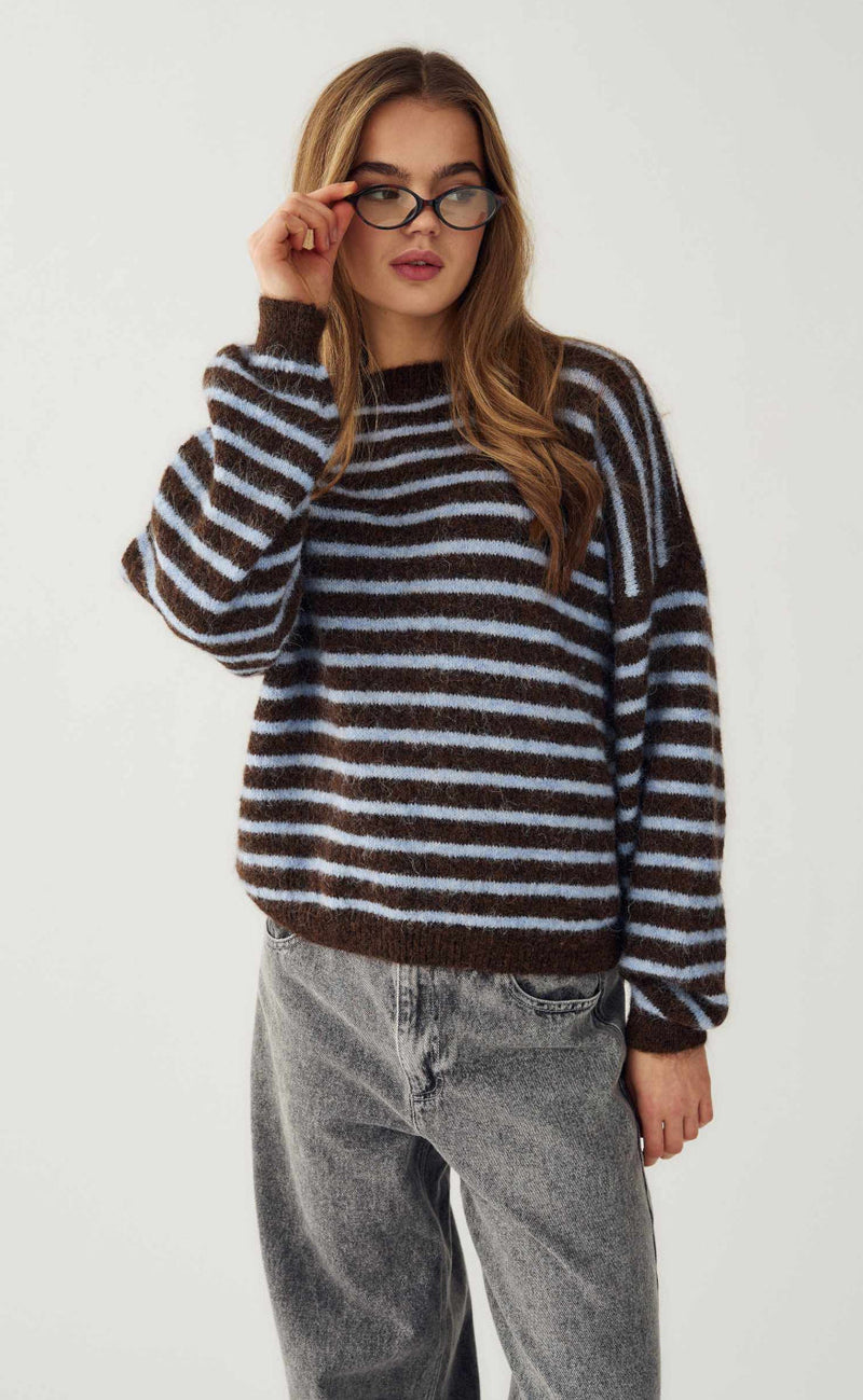 Noella Genser - Mafalda - Brown Blue Stripe