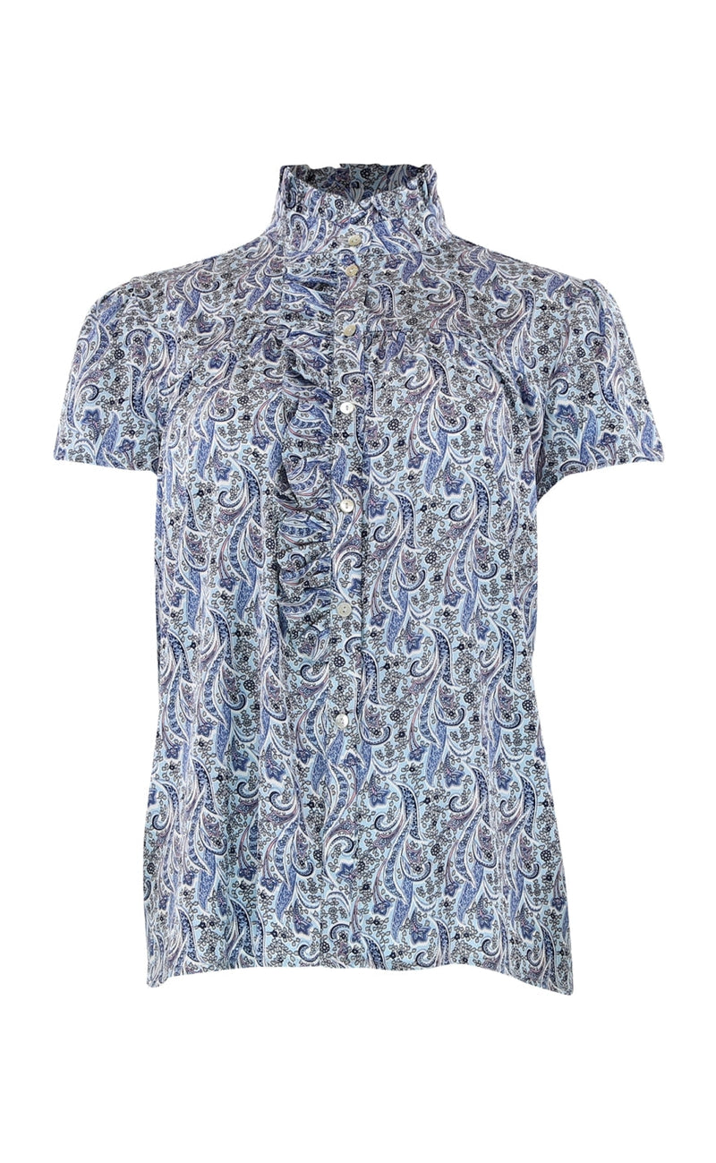 Continue Bluse - Malika - Blue Paisley