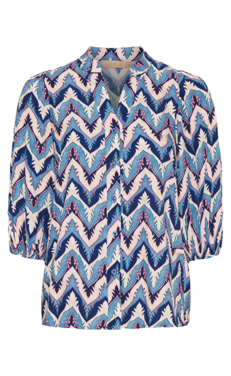 Marta Du Chateau Bluse - 2648B - Blue Scuro