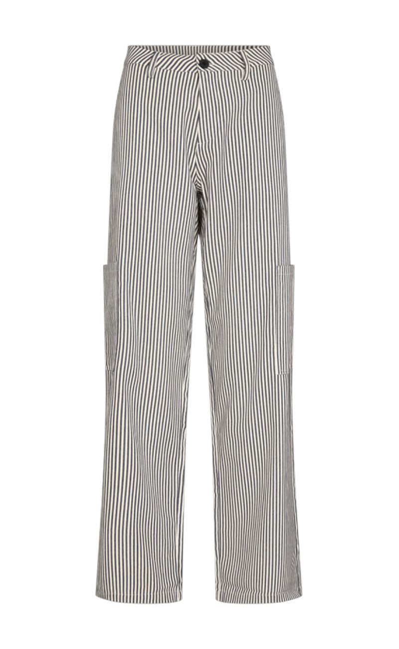 Freequent Bukser - Mella - Medieval Blue W. Off White