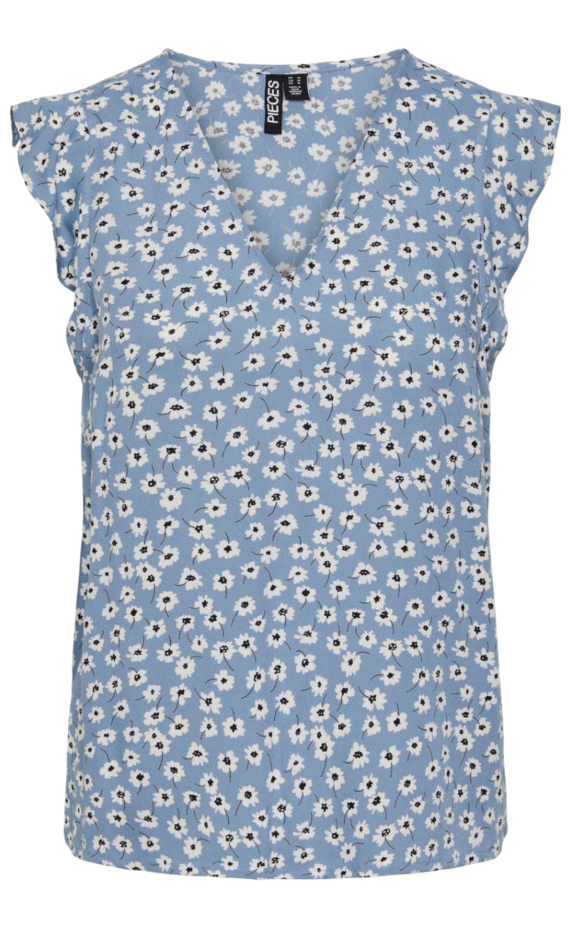 PIECES Topp - Nya - Faded Denim