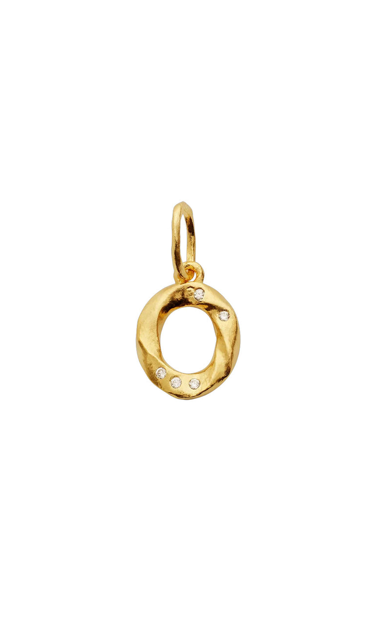 Maanesten Vedhæng - O Alphabet - Gold Colour