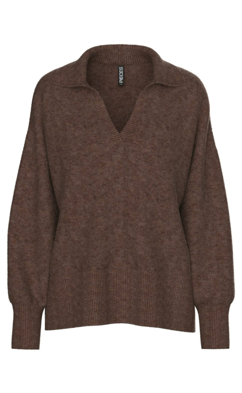 Pieces Polo - Malou - Chicory Coffee Melange