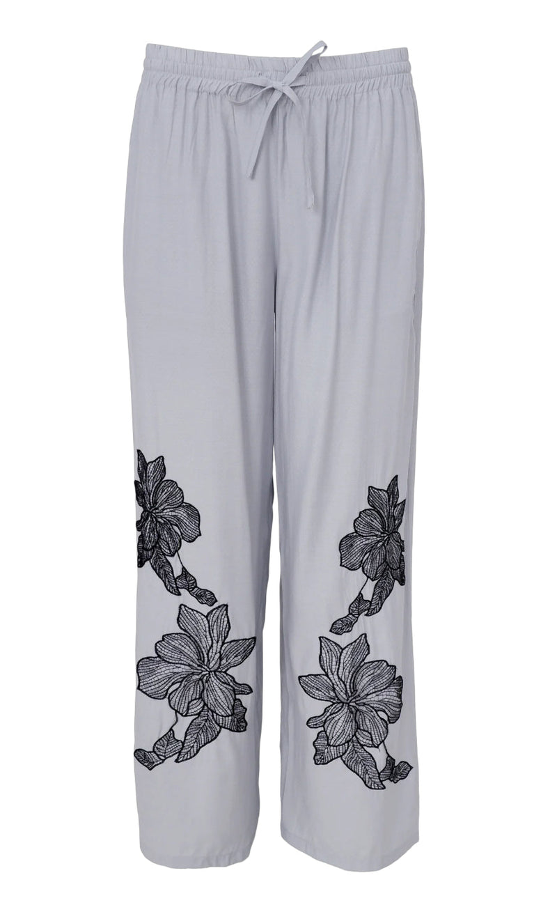 Black Colour Bukser - Alia - Lt. Grey