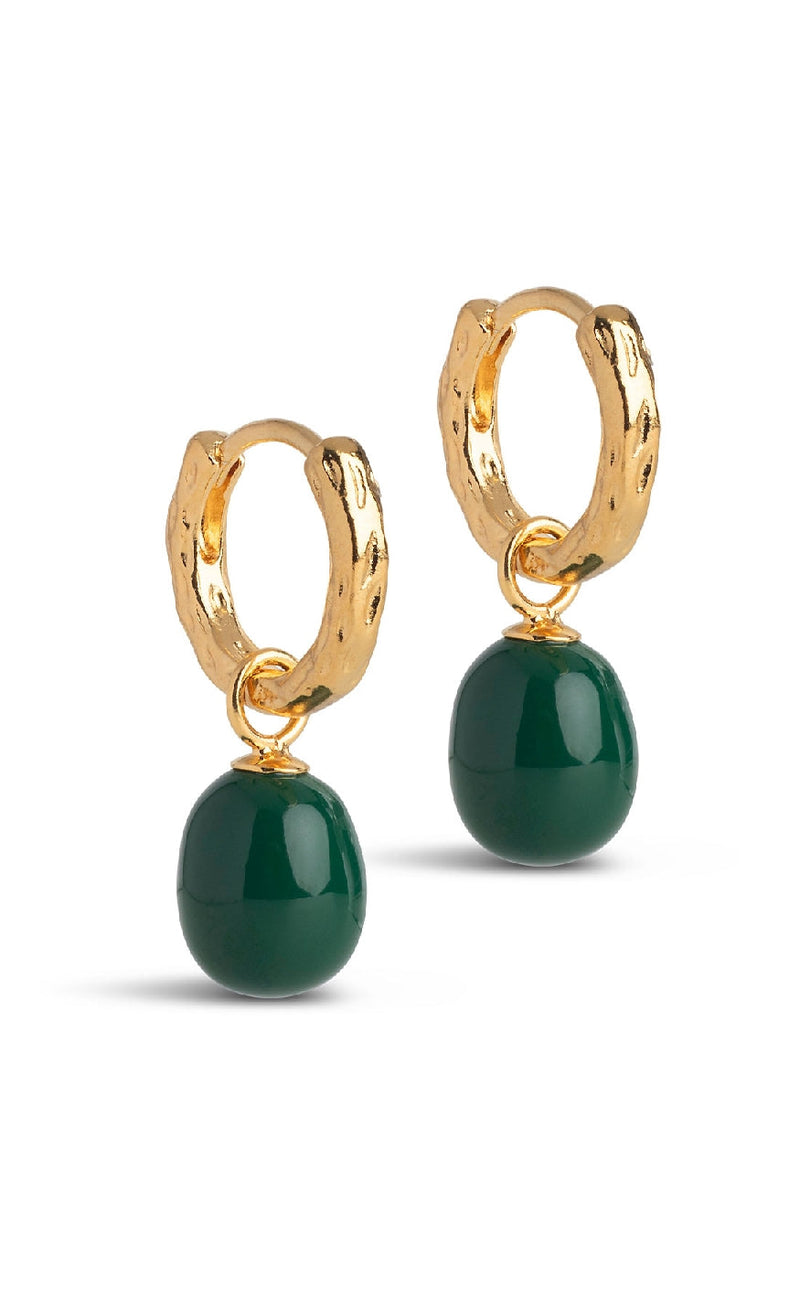 ENAMEL Copenhagen Øreringer - Significant Enamel - Petrol Green