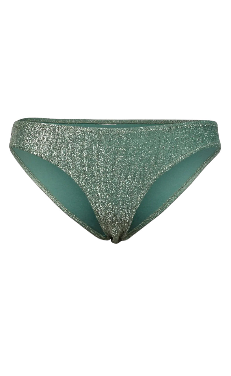 Pieces Bikinitruse - Bling - Dark Green/Silver Lurex