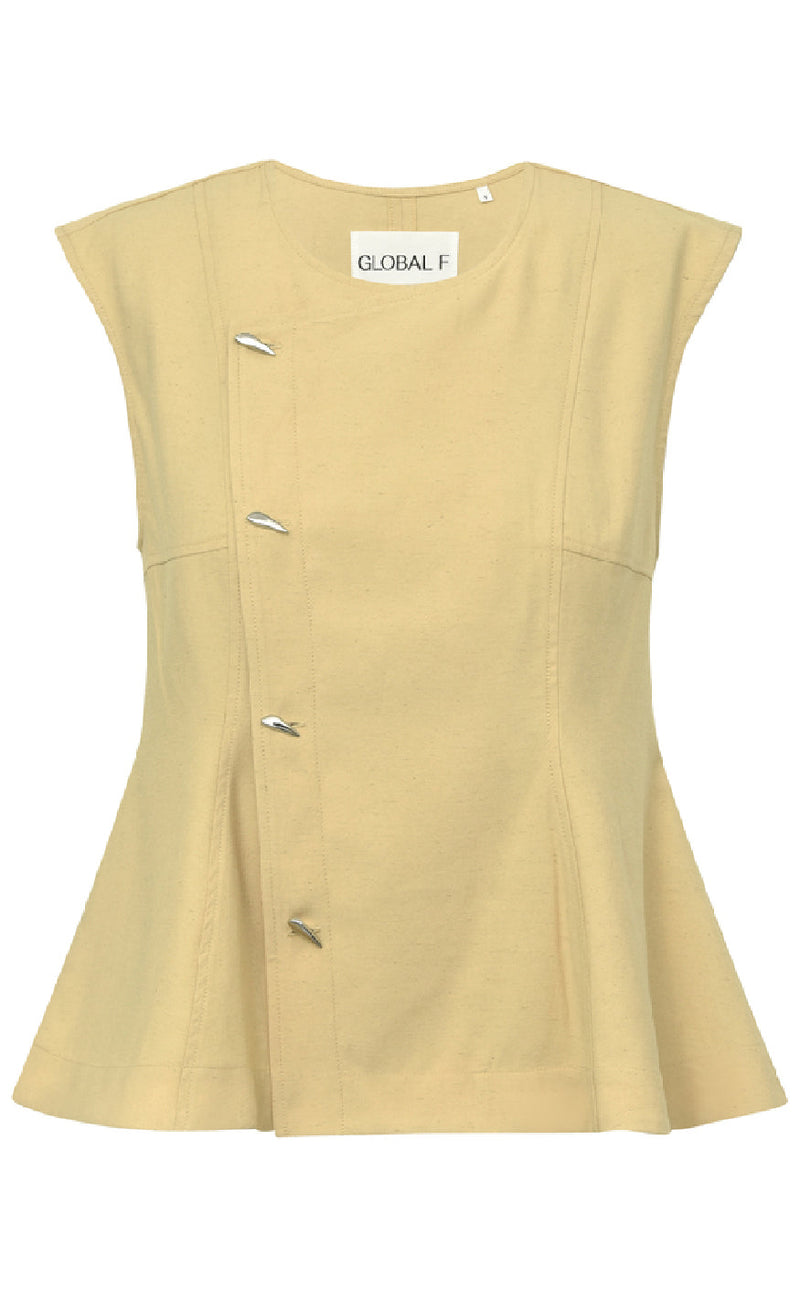 Global Funk Bluse - Pammi-G - Butter Yellow Melange