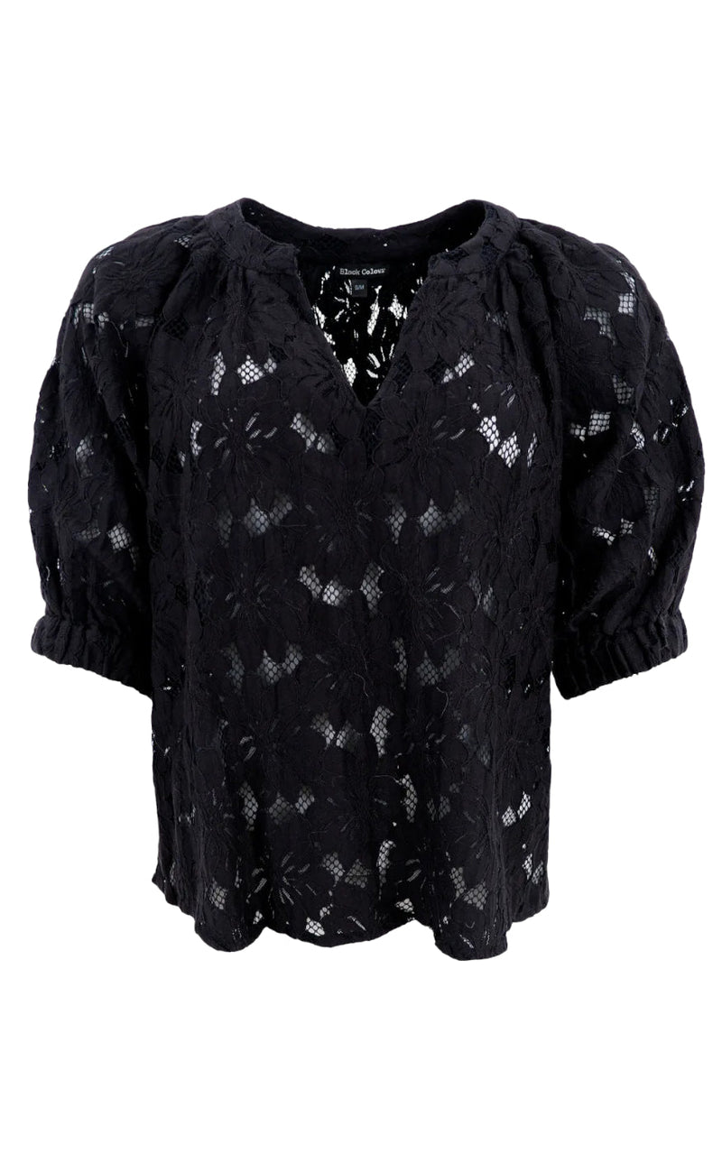 Black Colour Bluse - Nelly Flower - Black