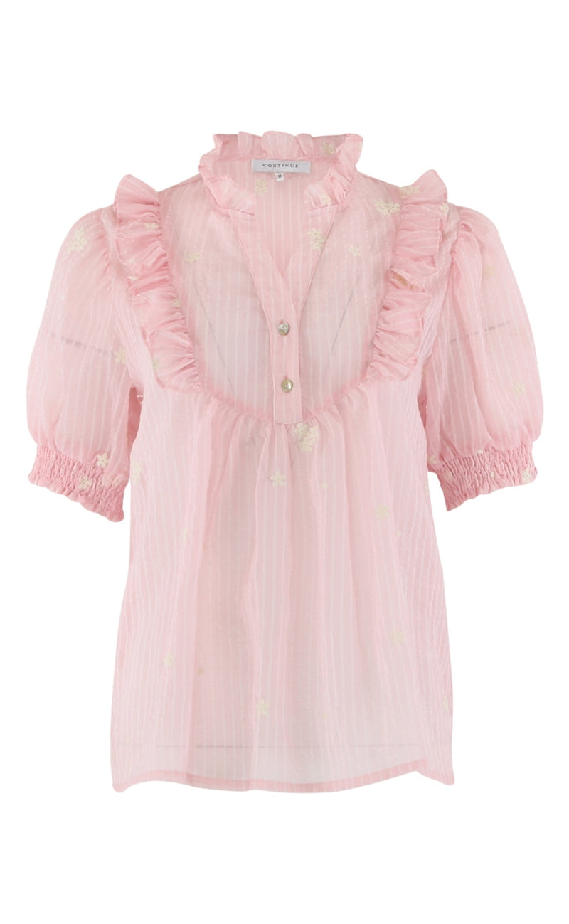 Continue Bluse - Silke Chiffon - Rose
