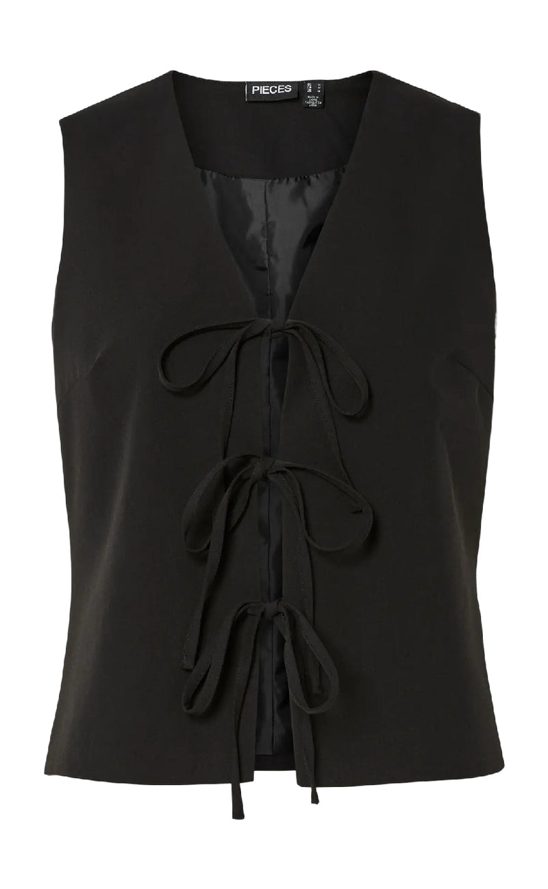 Pieces Topp - Frida Tie - Black