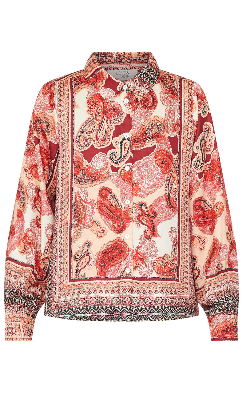 Love & Divine Skjorte - Love1084 - Red Scarf