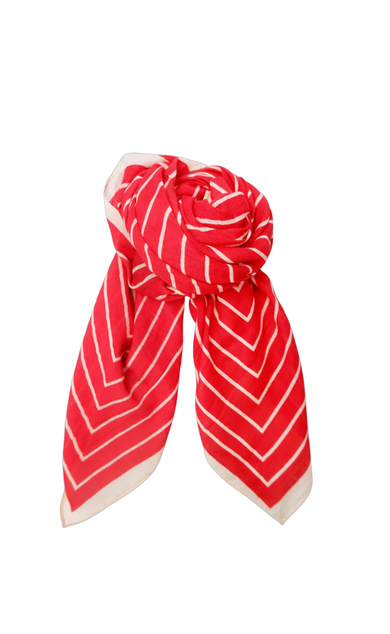 Black Colour Skjerf - Alora - Red Stripe