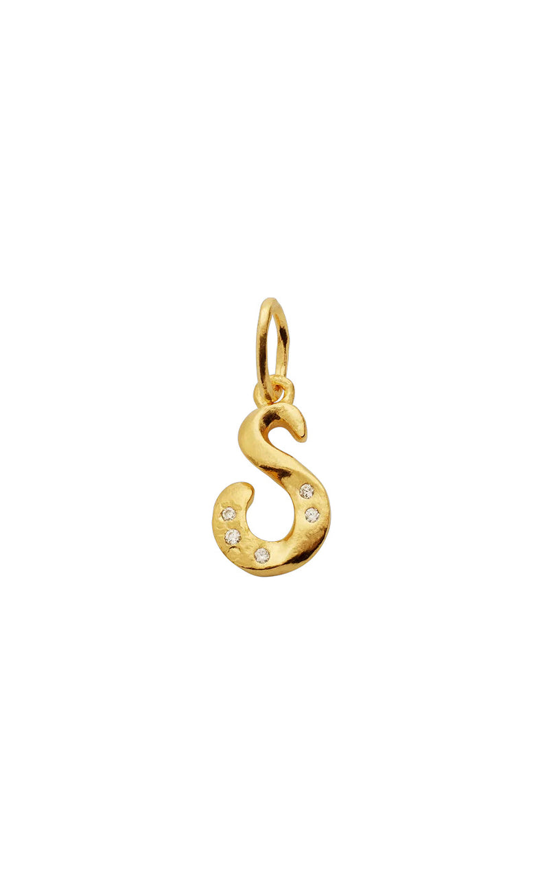 Maanesten Vedhæng - S Alphabet - Gold Colour