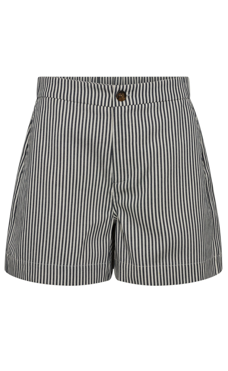 Freequent Shorts - Mella - Medieval Blue W. Off-White