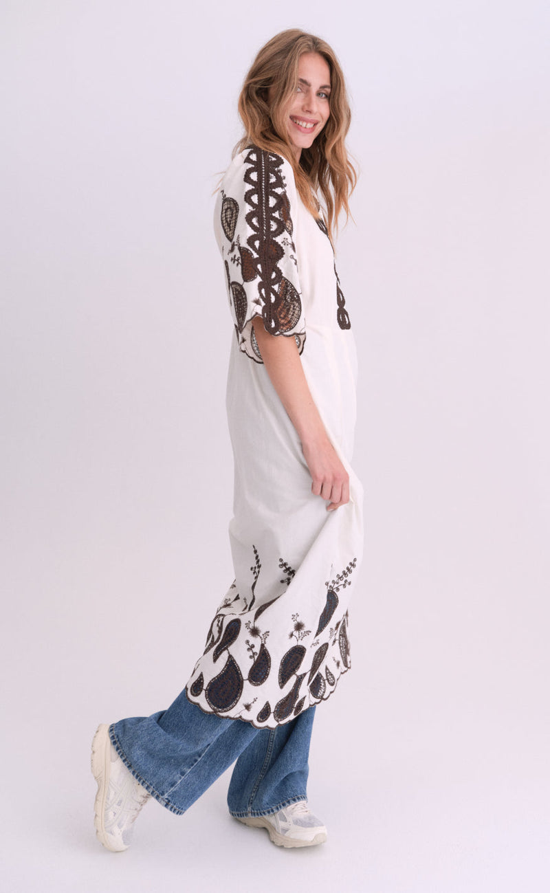 Gossia Kjole - Safina - Creme/Brown