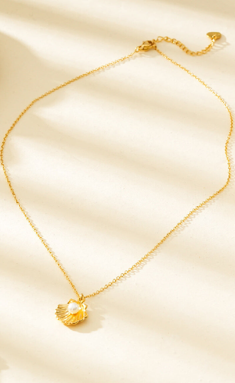 Smykkeli Copenhagen Halskjede - Shiny Shell - Gold Colour