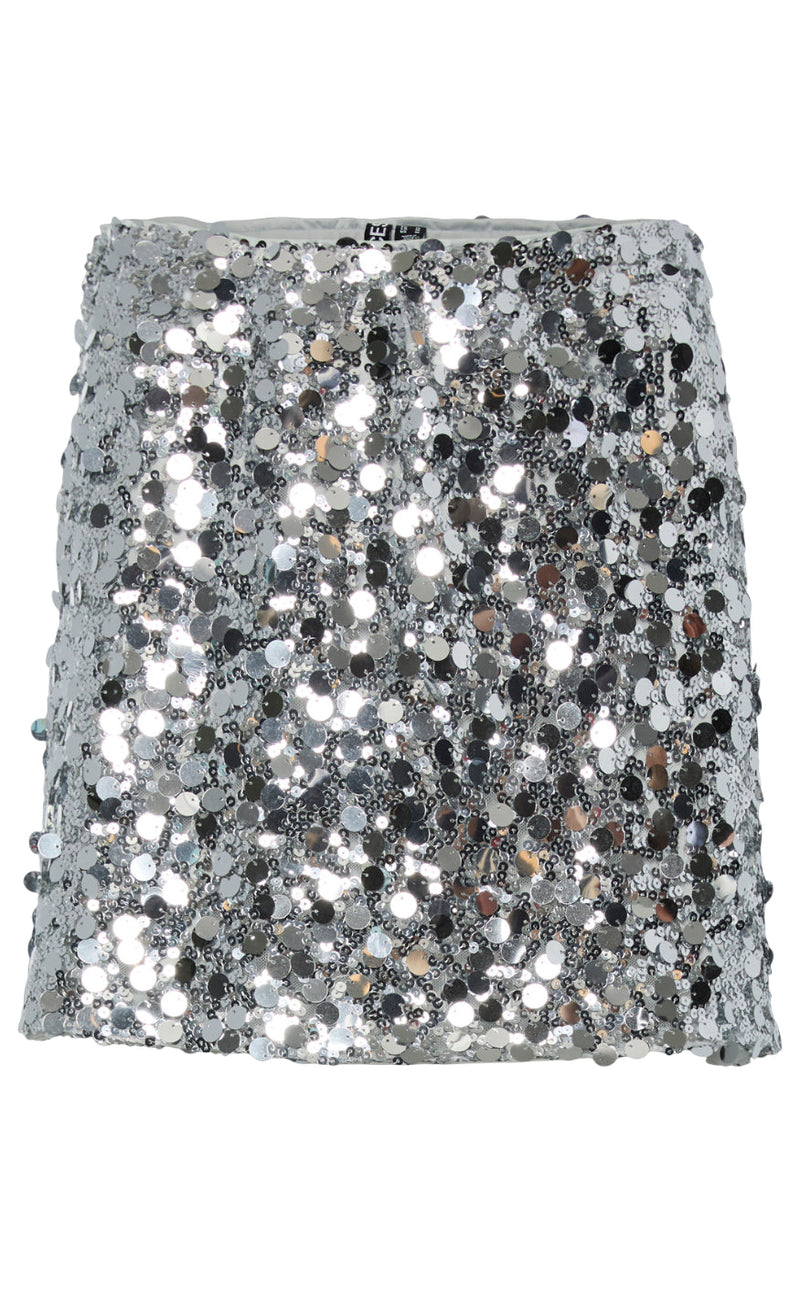 Pieces Skjørt - Disco - Silver Sequins