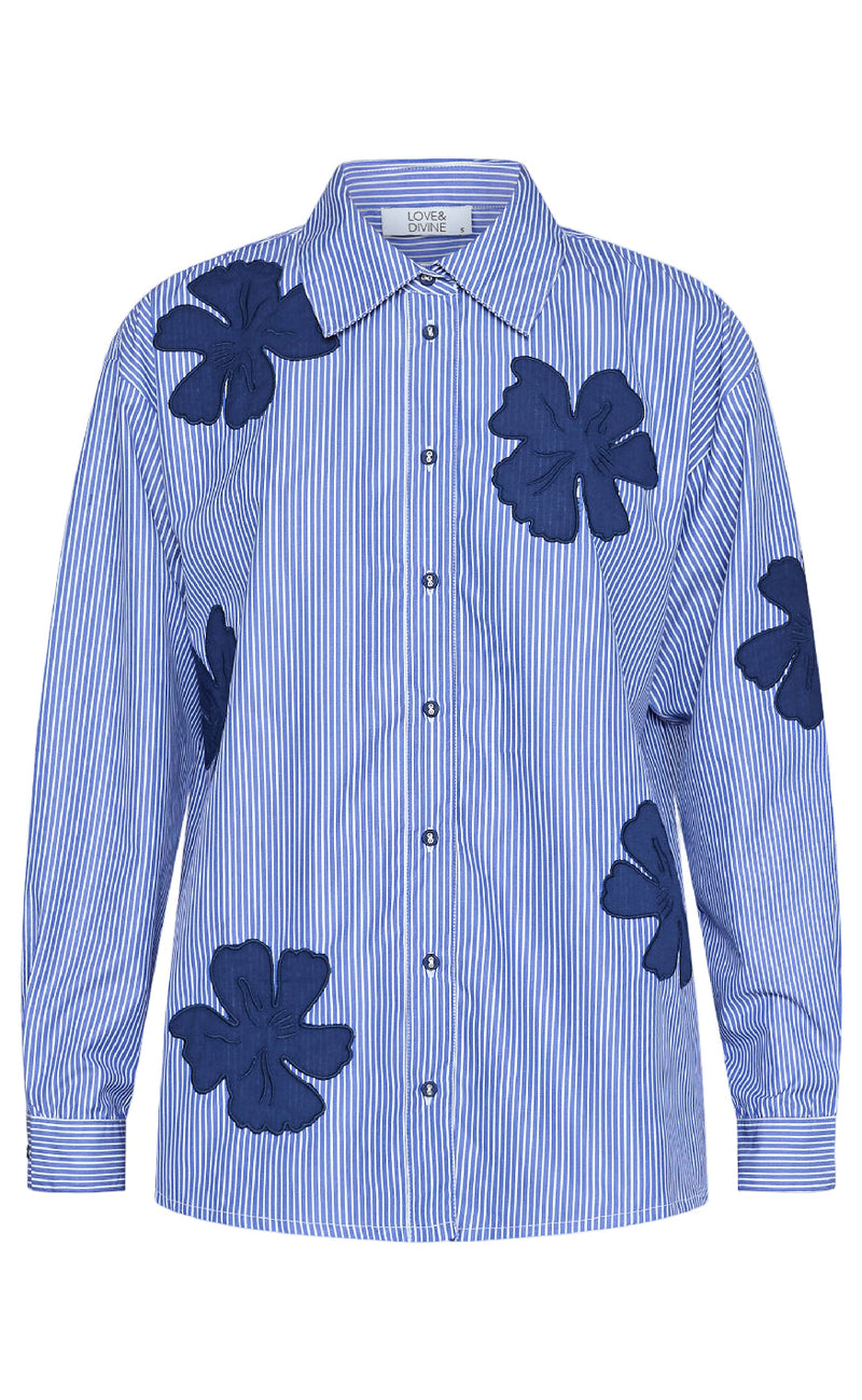 Love & Divine Skjorte - Love1426-3 - Blue Flower