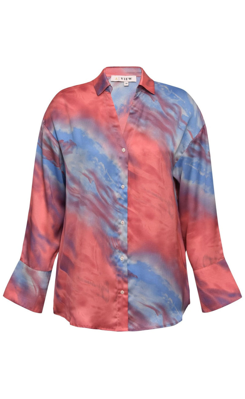 A-View Skjorte - Carina - Coral/Blue