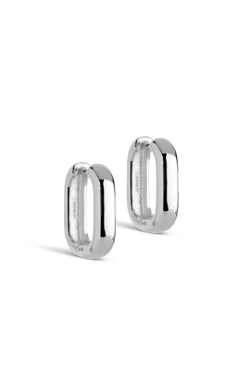 ENAMEL -Copenhagen Øreringer - Hoops Square - Silver