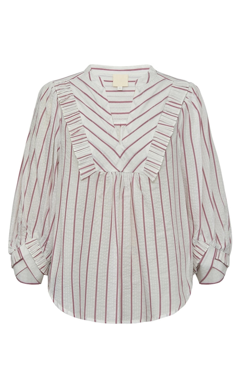Gossia Bluse - Sophia - Rosa/Creme Stripes