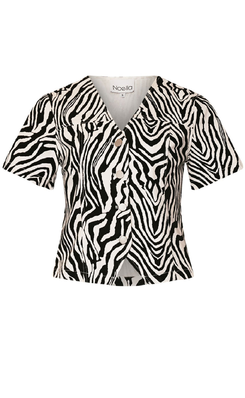 Noella Bluse - Stormina - Taleah Zebra Print