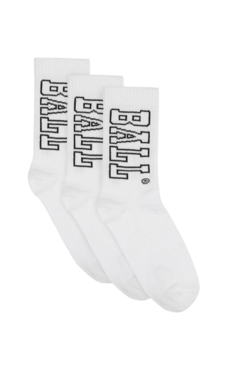 BALL Original - 3 Pack Strømper - White/Black Logo
