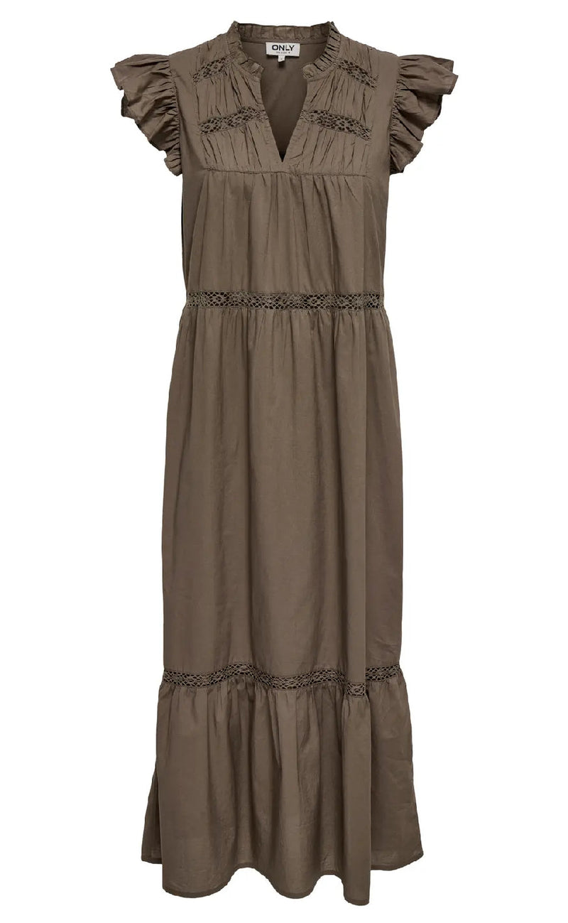 ONLY Kjole - Sunny Capsl Frill - Morel