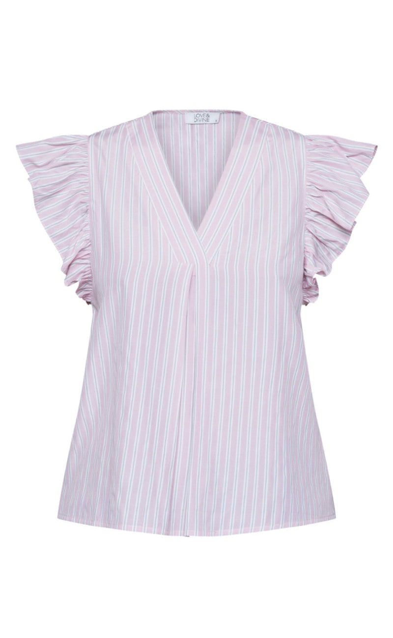 Love & Divine Topp - Love1382 - Baby Pink/Stripe