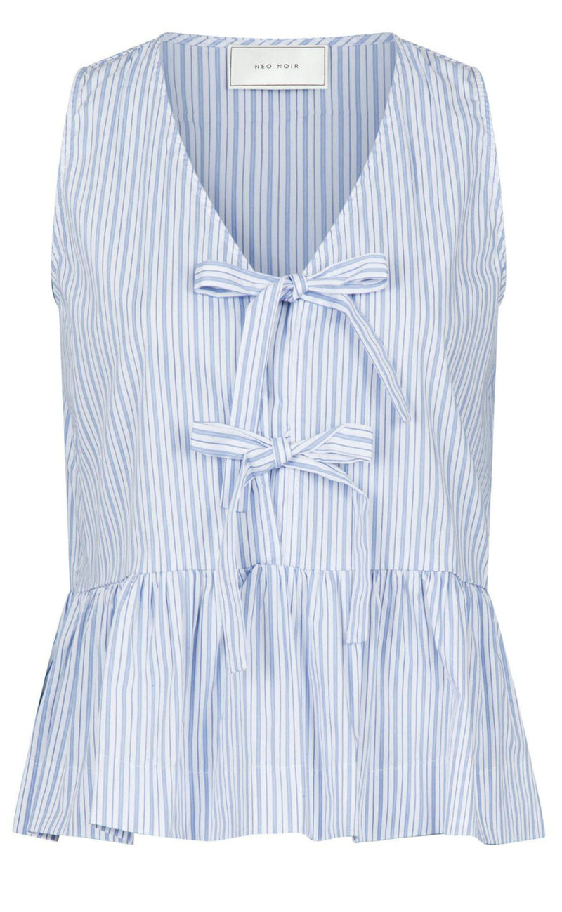 Neo Noir Topp - Manja Stripe - Light Blue